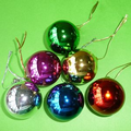 6pcs /set Solid Colored Plastic 6cm Christmas Balls Ornament